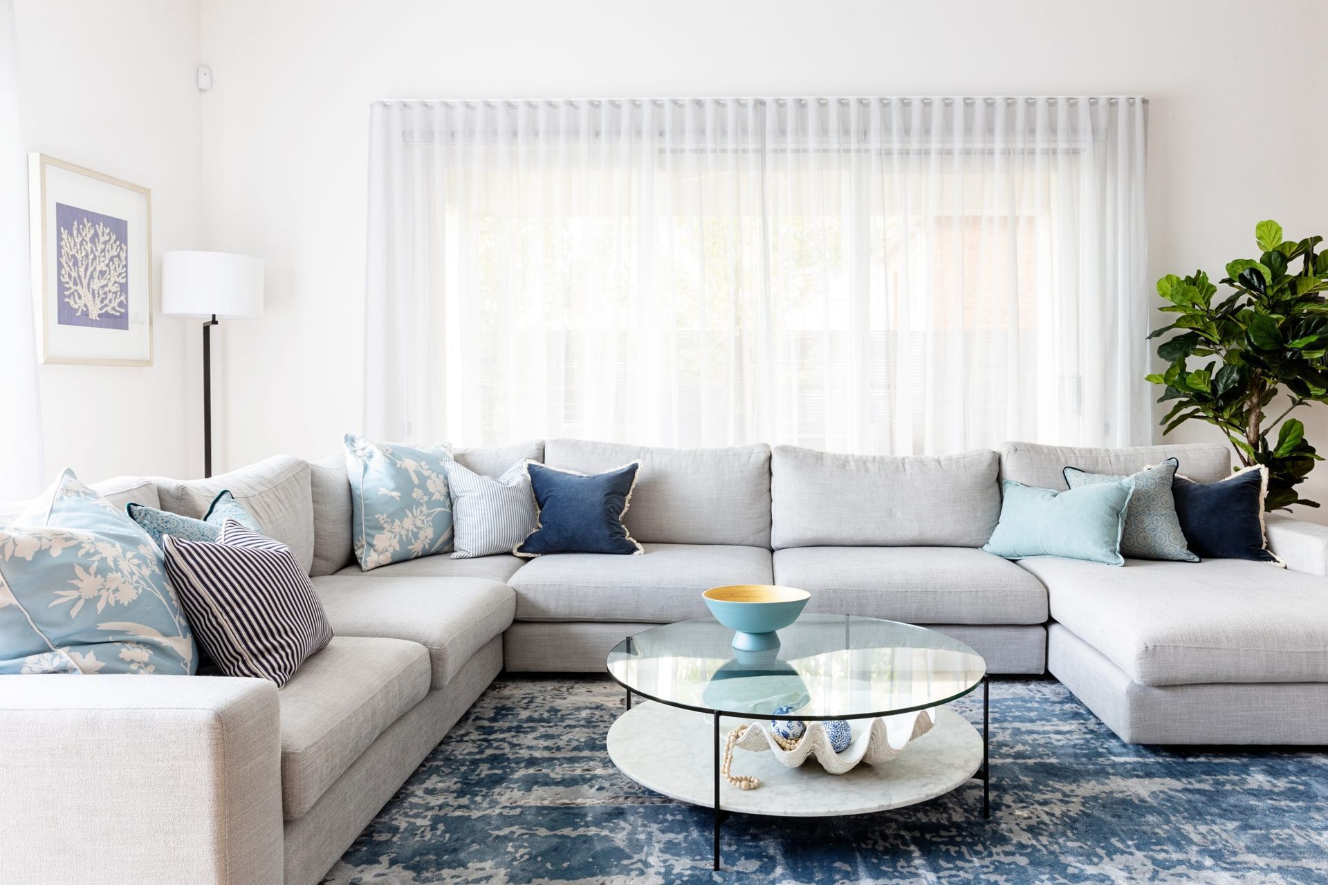 The interior trends of a Hampton style living room encapsulate bright, airy living. Project: Camberwell by My Beautiful Abode. Photography: Lisa Atkinson.