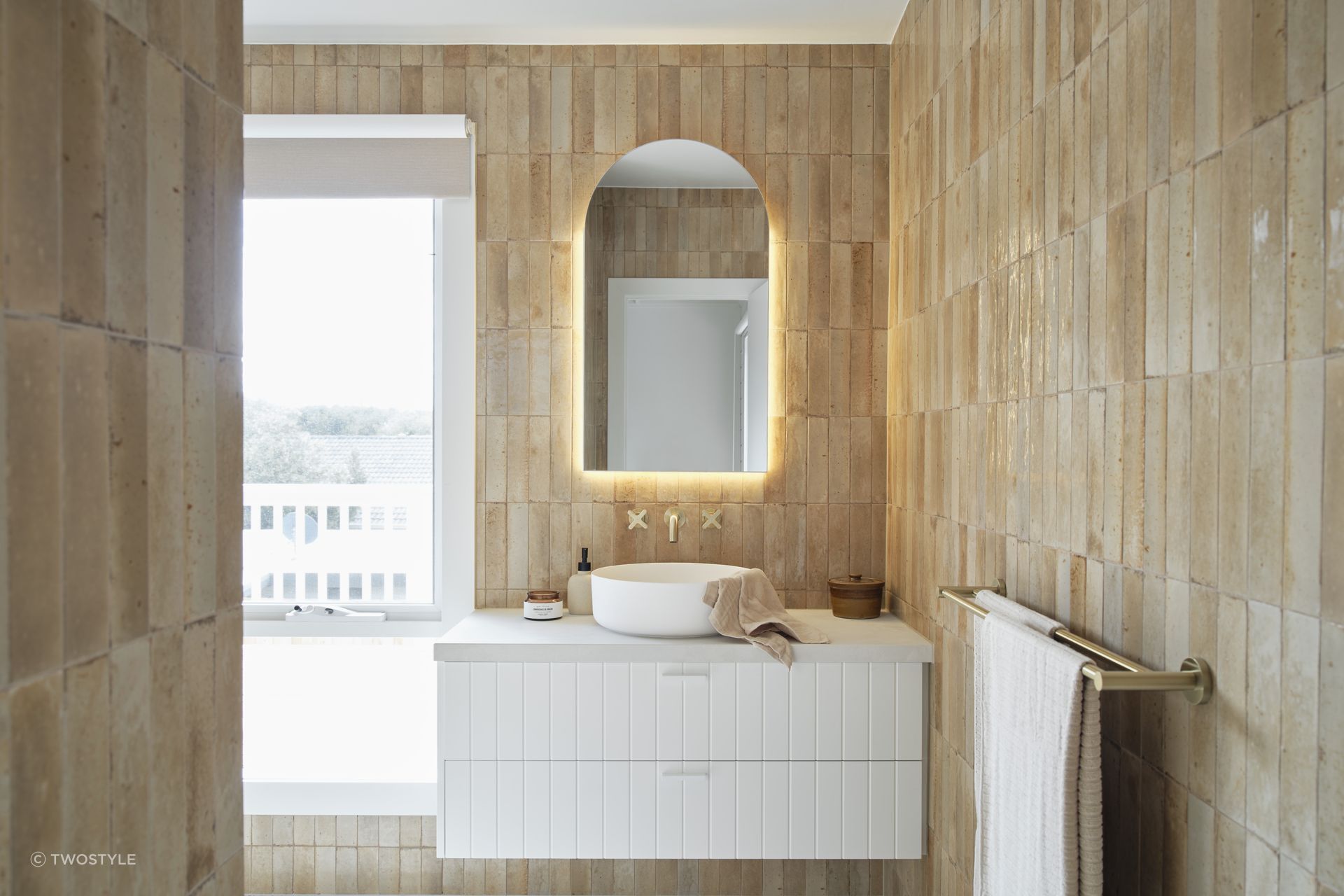 Brick coastal tiles set the foundation for many coastal style bathrooms.