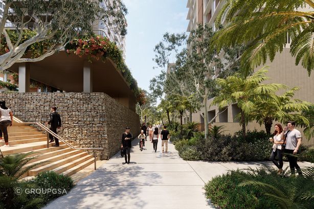 A green connection belt in the Concord West development.