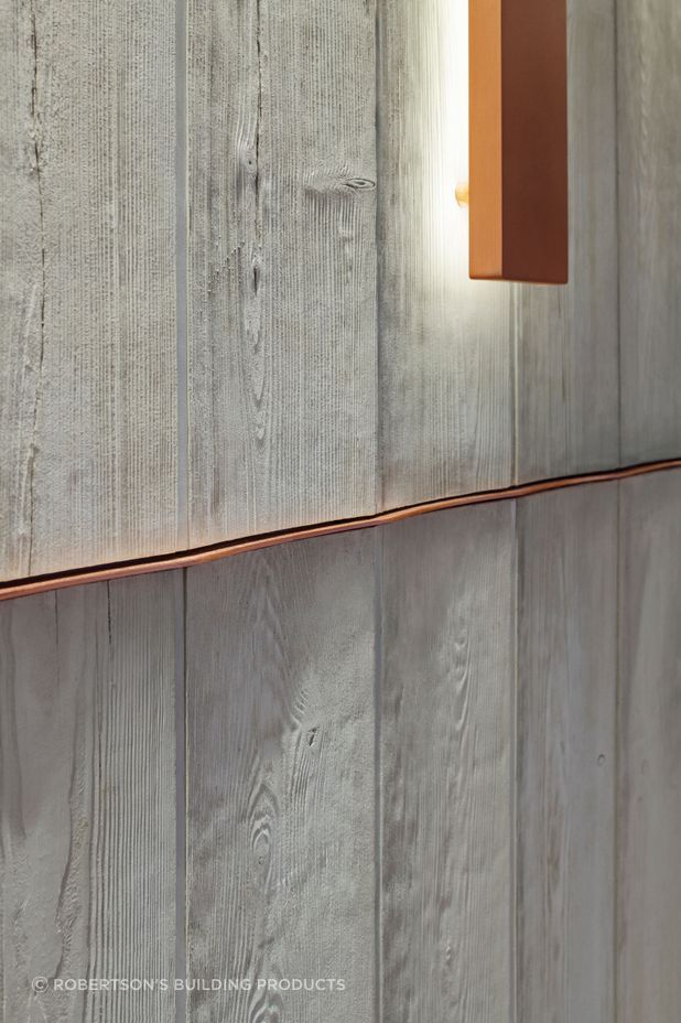 These boards showcase the beauty of natural materials. Featured product: Board Form Concrete Veneer.