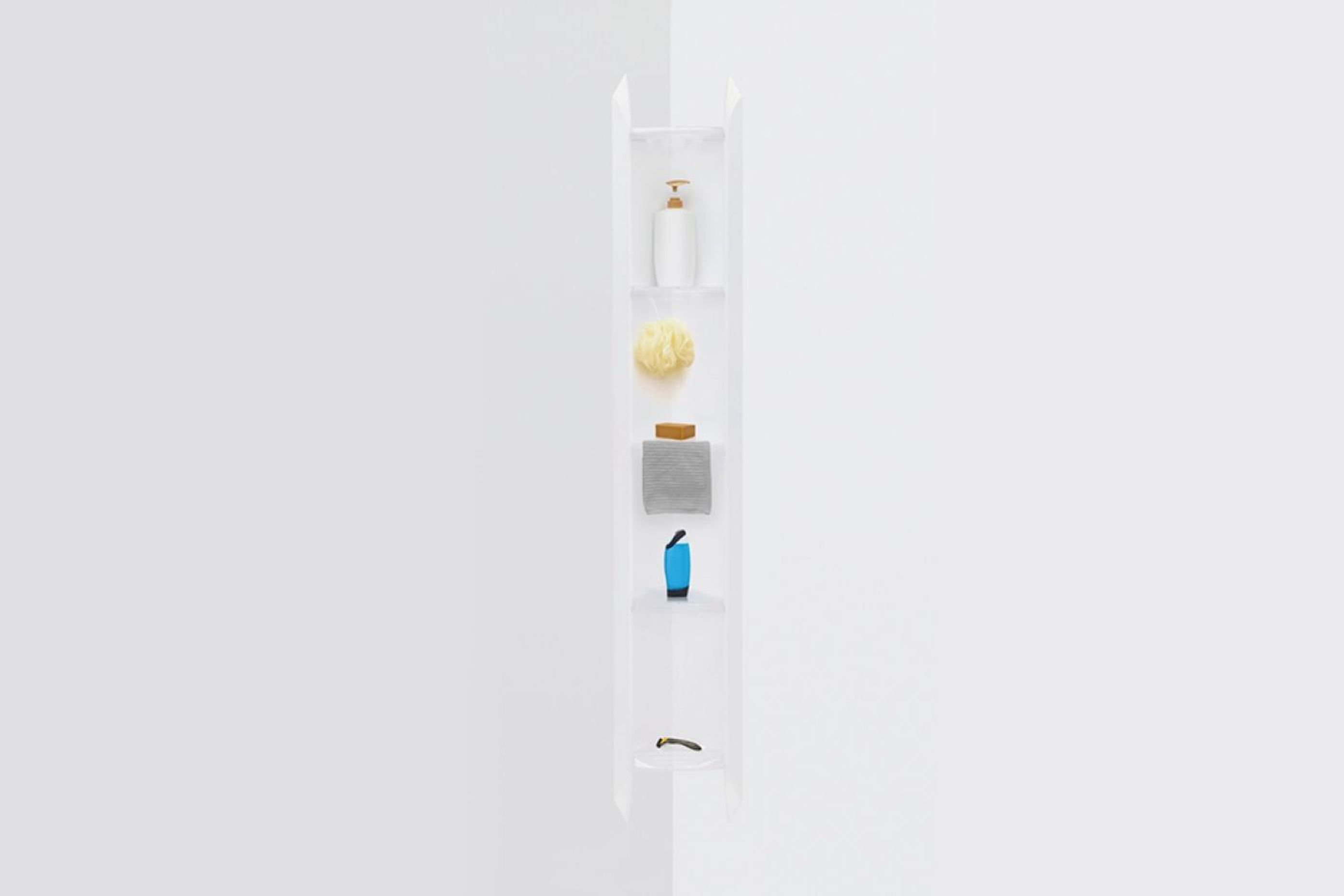 The Corner Contour Plus Shower Wall can accommodate the needs of many with its various compartments for storage.