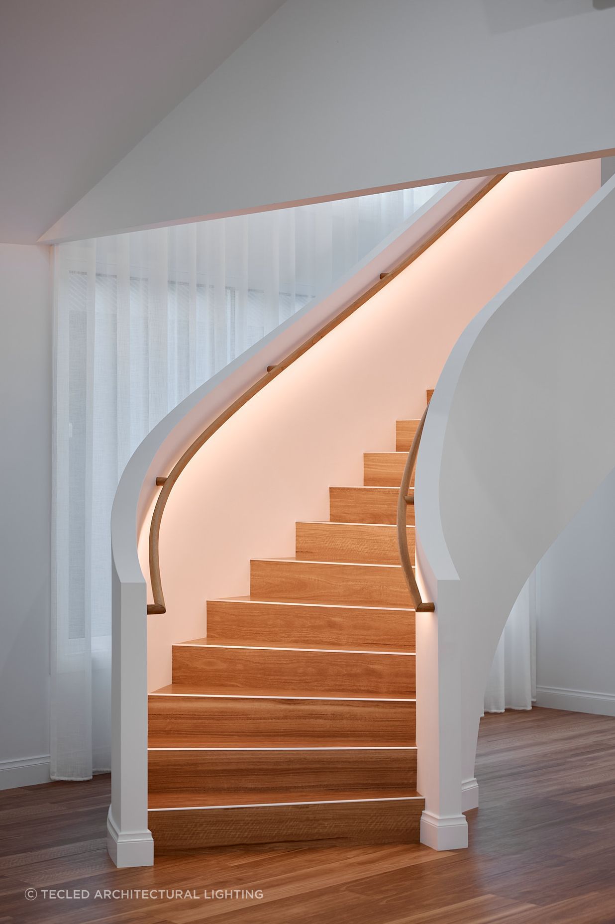 Curved Round Timber Handrail