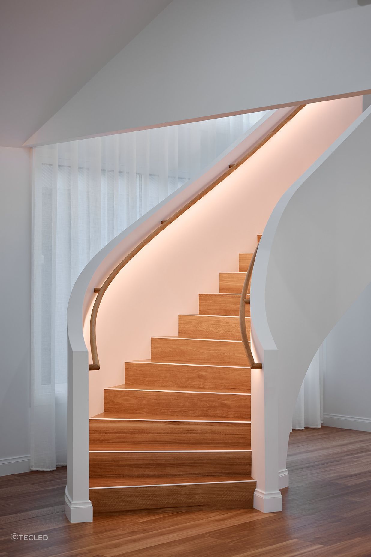 Curved Round Timber Handrail