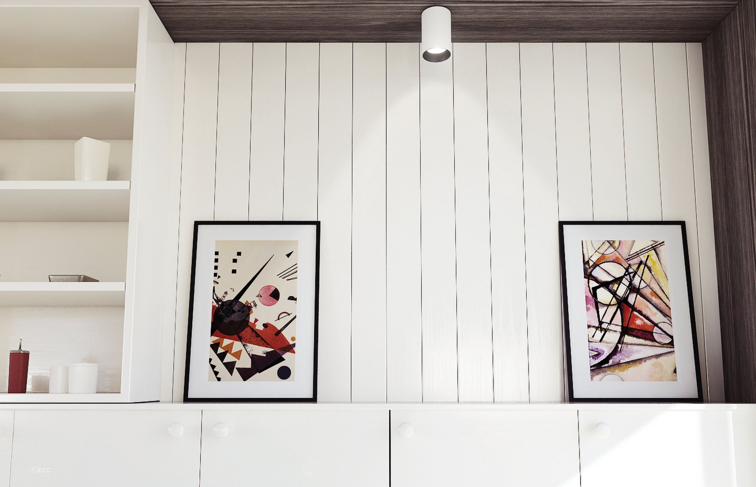 The D Curve Downlight by Brightgreen features a stylish surface mount.