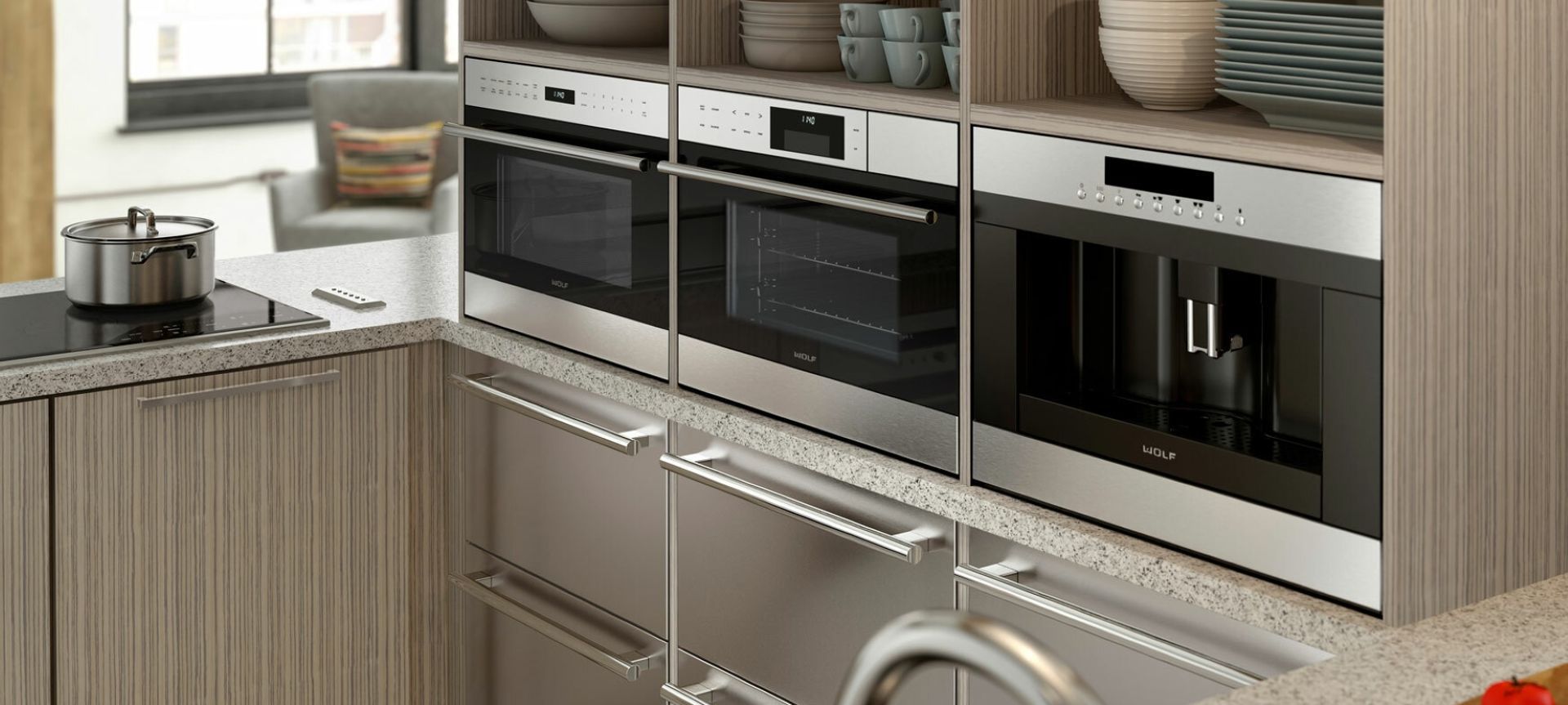 The E Series Transitional Microwave Combi Oven from Sub-Zero and Wolf.