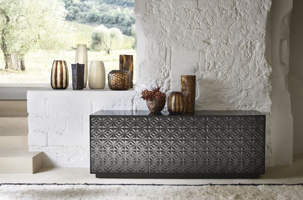 The beautiful patterned panels of the Echo Cupboard by Marcel Wanders are completely captivating.