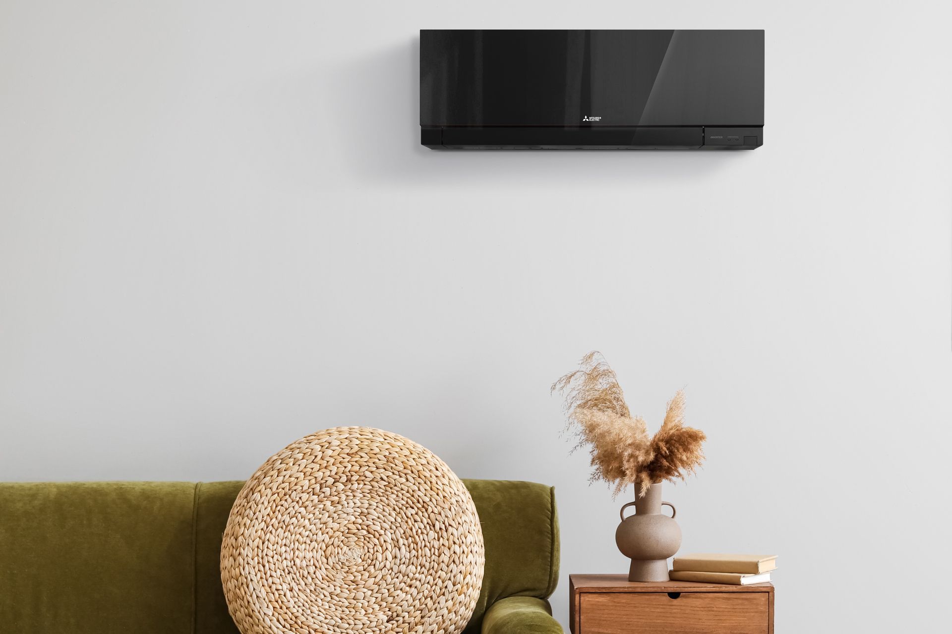 The EcoCore Designer Series High Wall Heat Pump from Mitsubishi Electric features an environmentally-friendly and energy efficient R32 refrigerant.