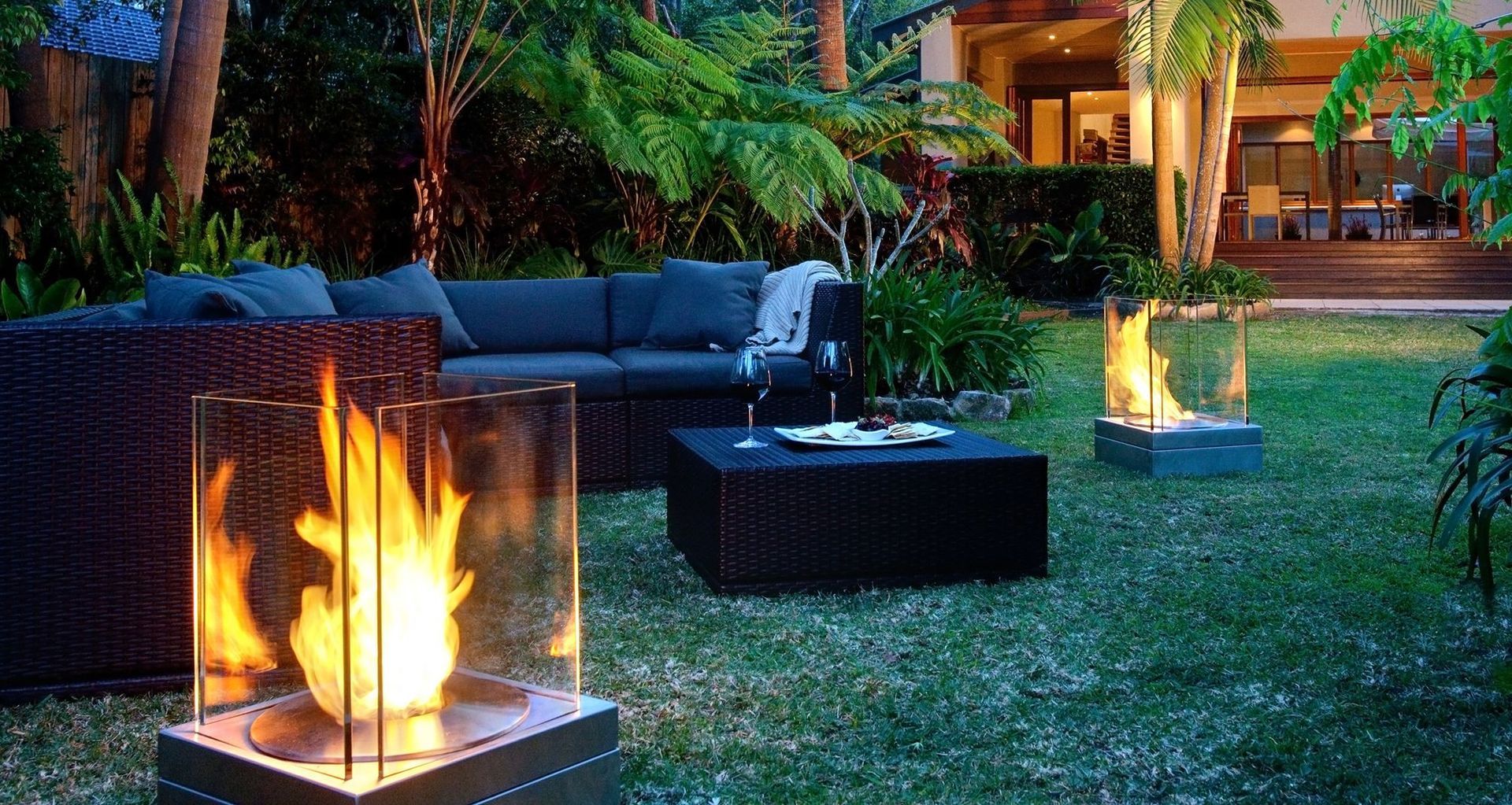 The EcoSmart Mini T Biofuel Fireplace.