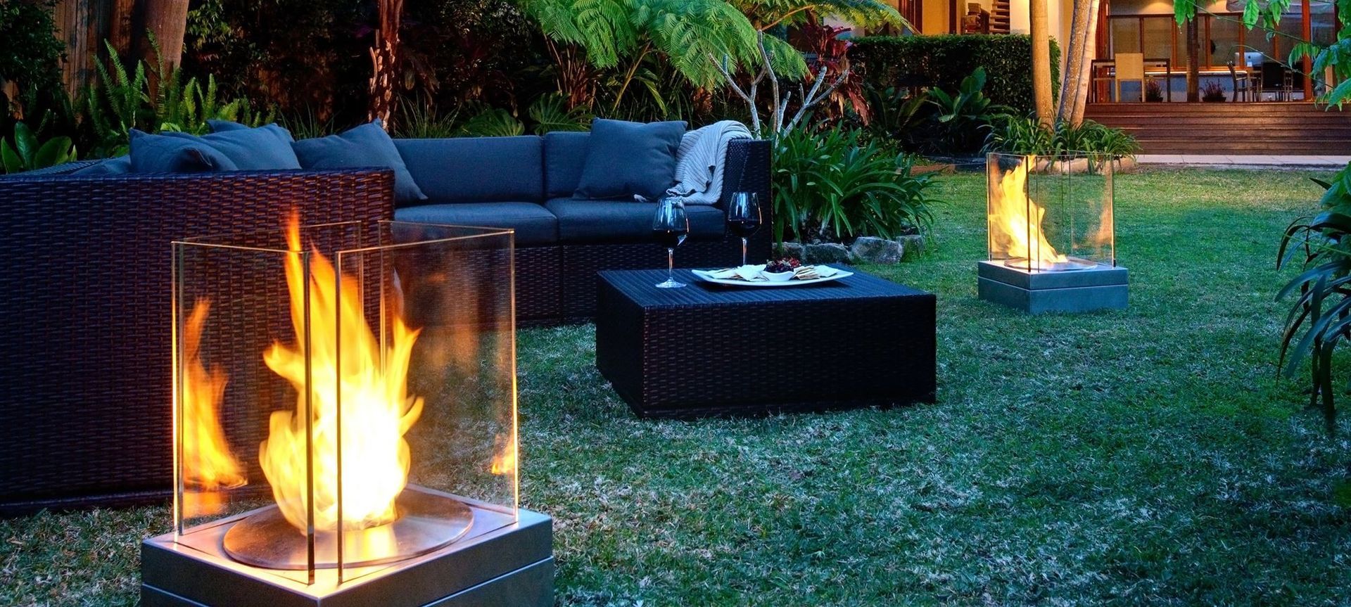 The EcoSmart Mini T Biofuel Fireplace.