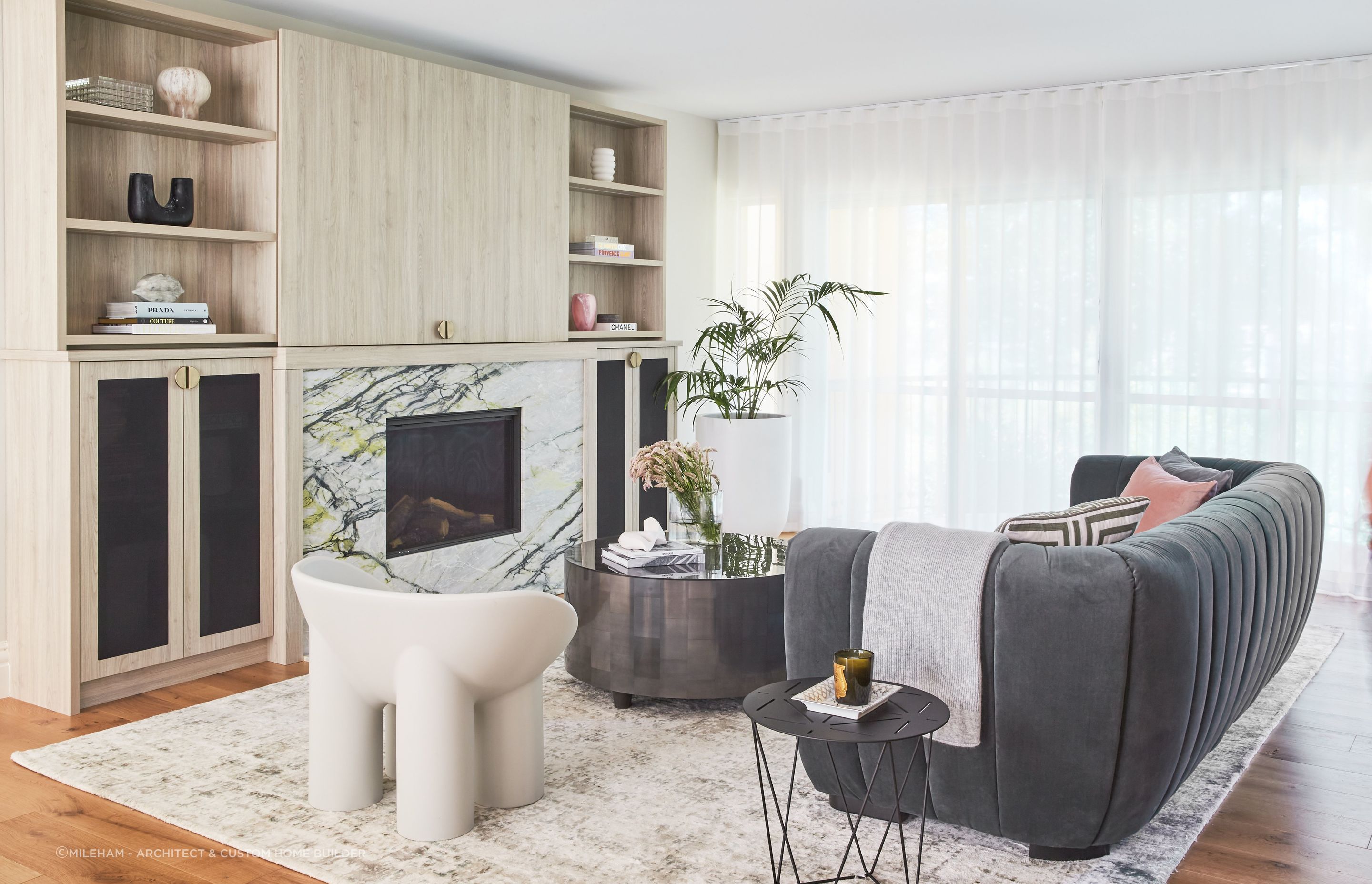The purpose of a living room can influence its layout