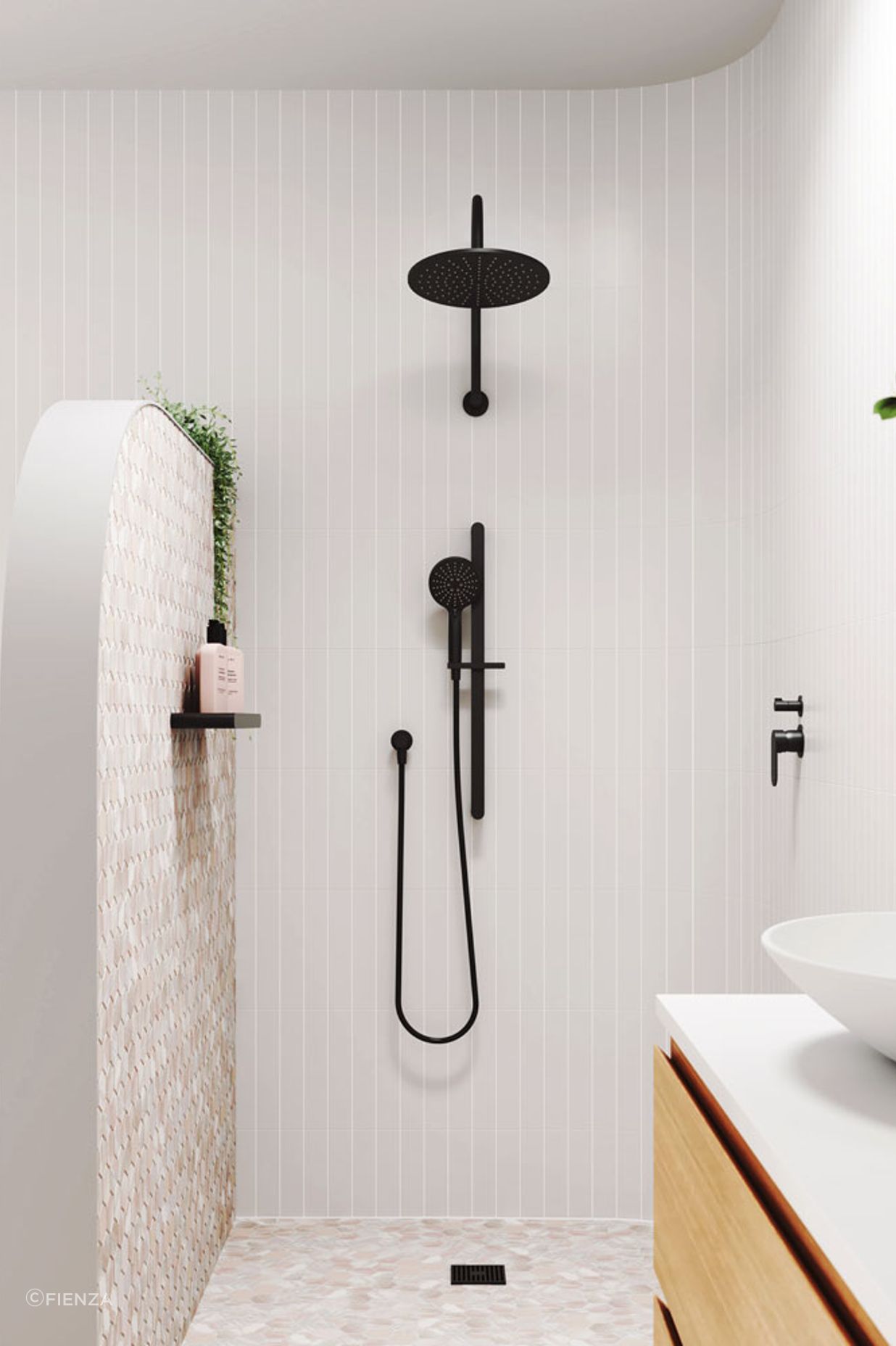 Another gorgeous example, this time with the Empire Slim Rail Shower from Fienza.