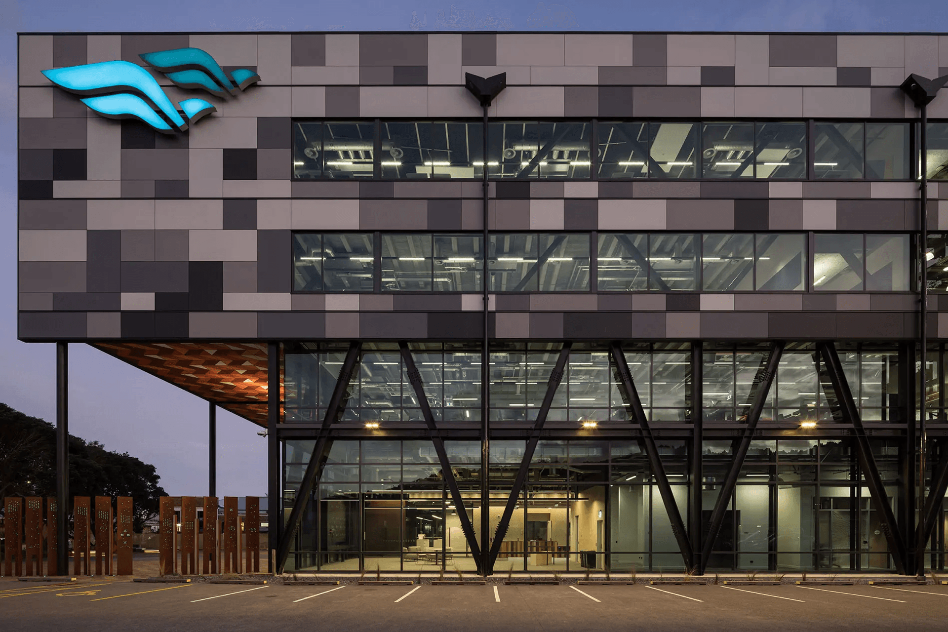 Equitone fibre cement cladding panels can be transformed into many shapes and sizes, offering flexible design potential.