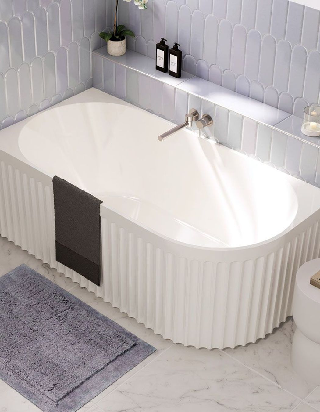 Eleanor Fluted Acrylic Corner Bath, 1500mm
By Fienza
