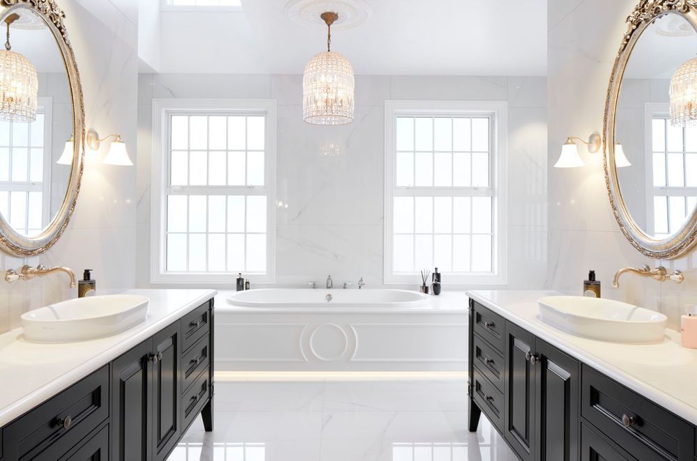 A symmetry of style with this award-winning ensuite in Fendalton.