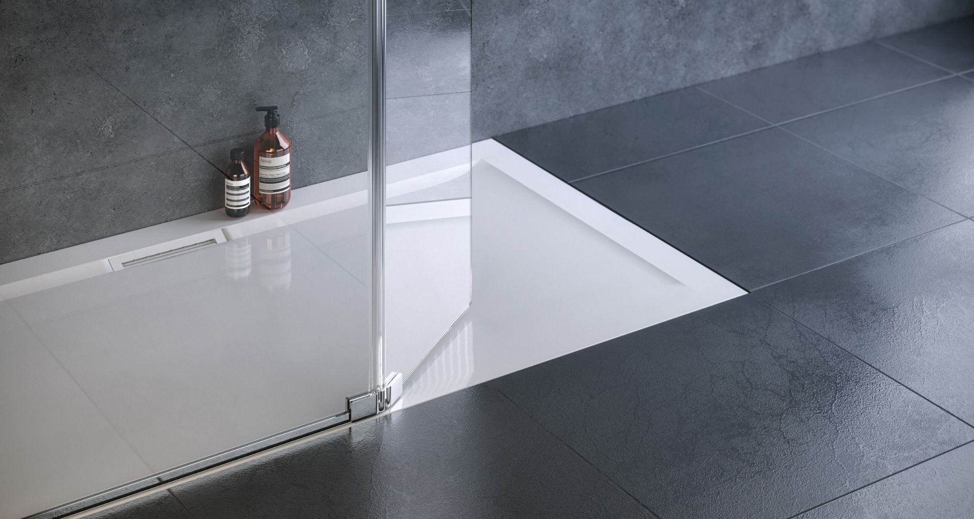 The Flight Tray &amp; Evora Shower Screen from Englefield.