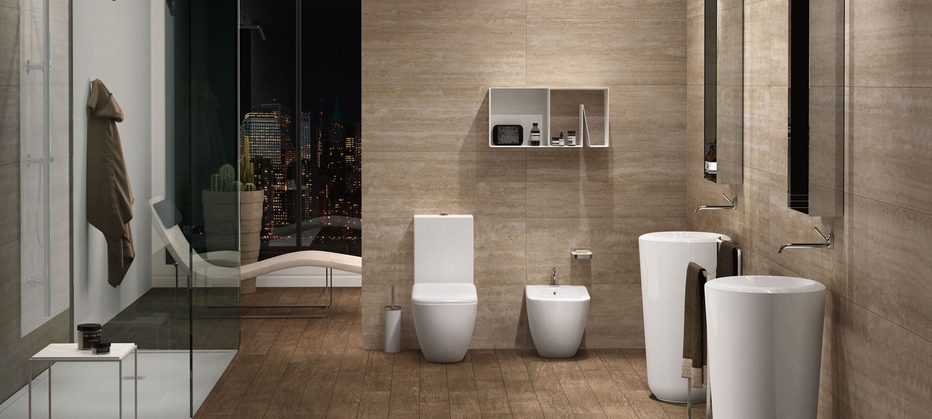 The Fluid Back to Wall Toilet and Bidet by cielo from Casa Italiana.