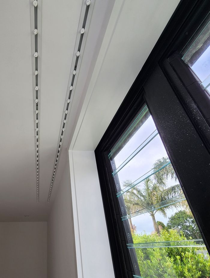 A double track is ideal for accommodating sheer and block out curtains.
