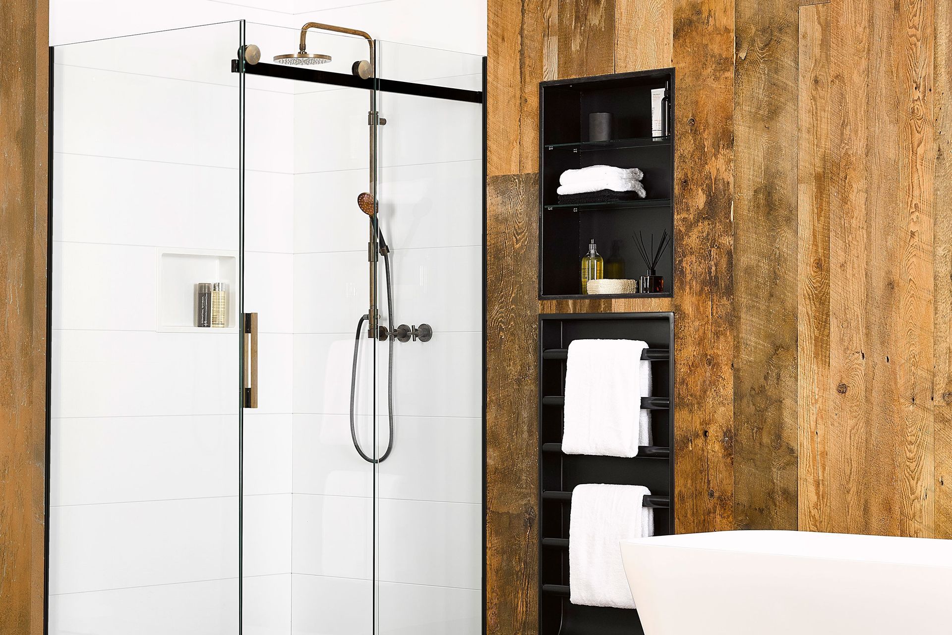 This Foundry Series Aged Brass Hardware creates a cohesive look adding wonderful ornamental accents to the space.