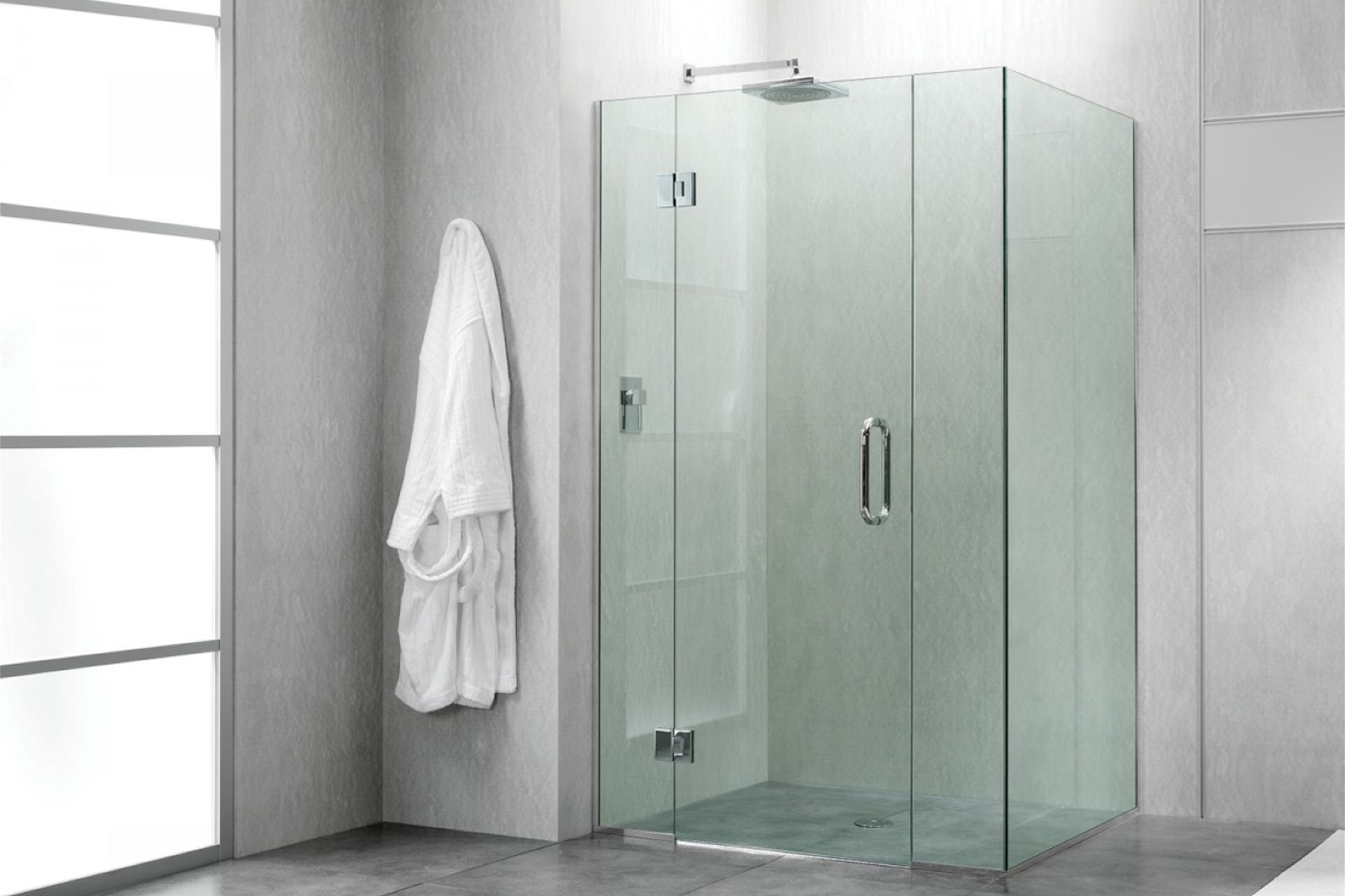 A clean, luxurious and timeless look with the Juralco Frameless Glass Shower.