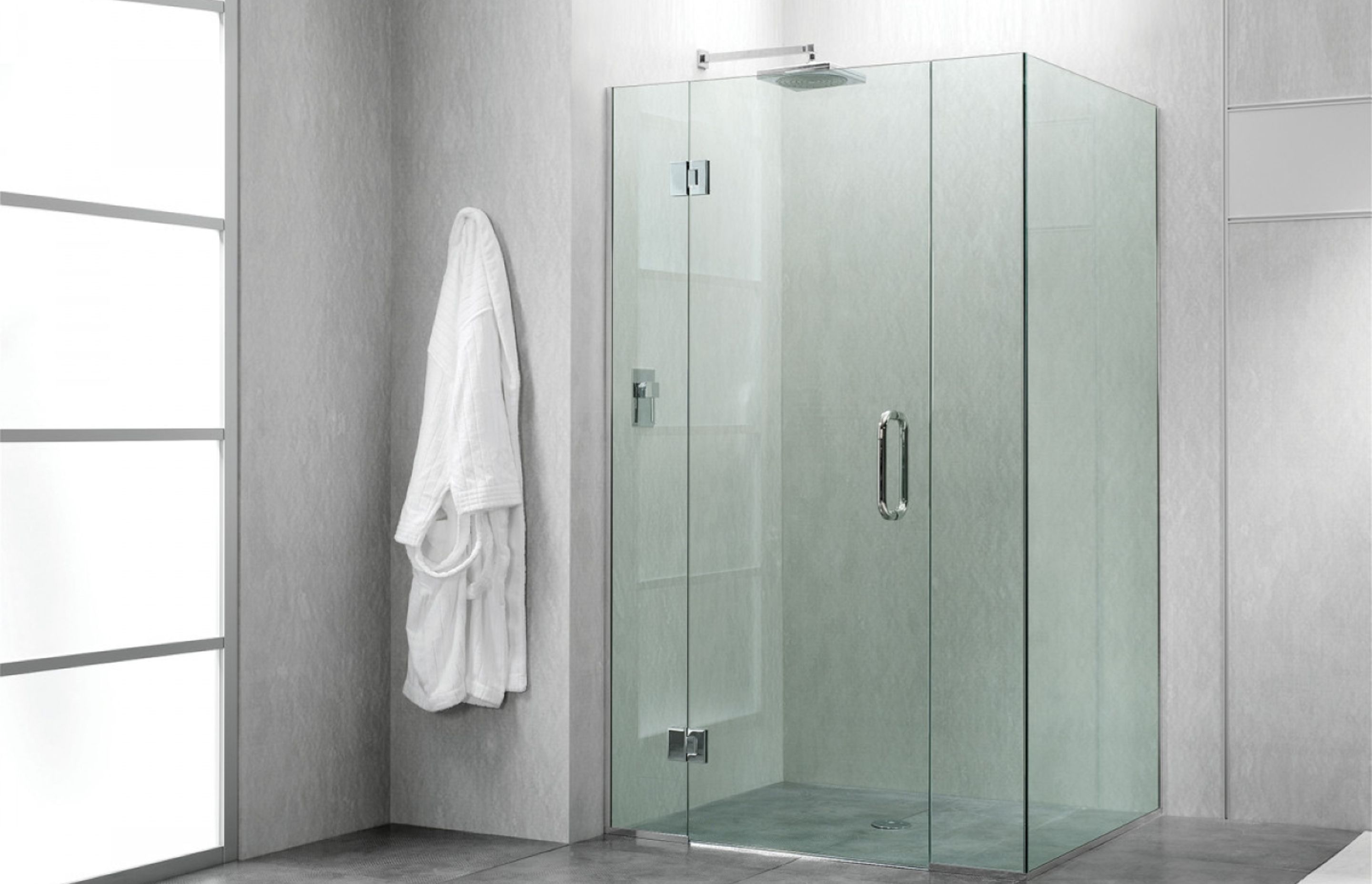 A clean, luxurious and timeless look with the Juralco Frameless Glass Shower.
