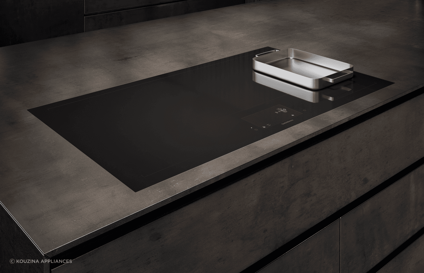 The Full Surface Induction Cooktop CX492101 by Gaggenau has one large cooking surface for free positioning of cookware.