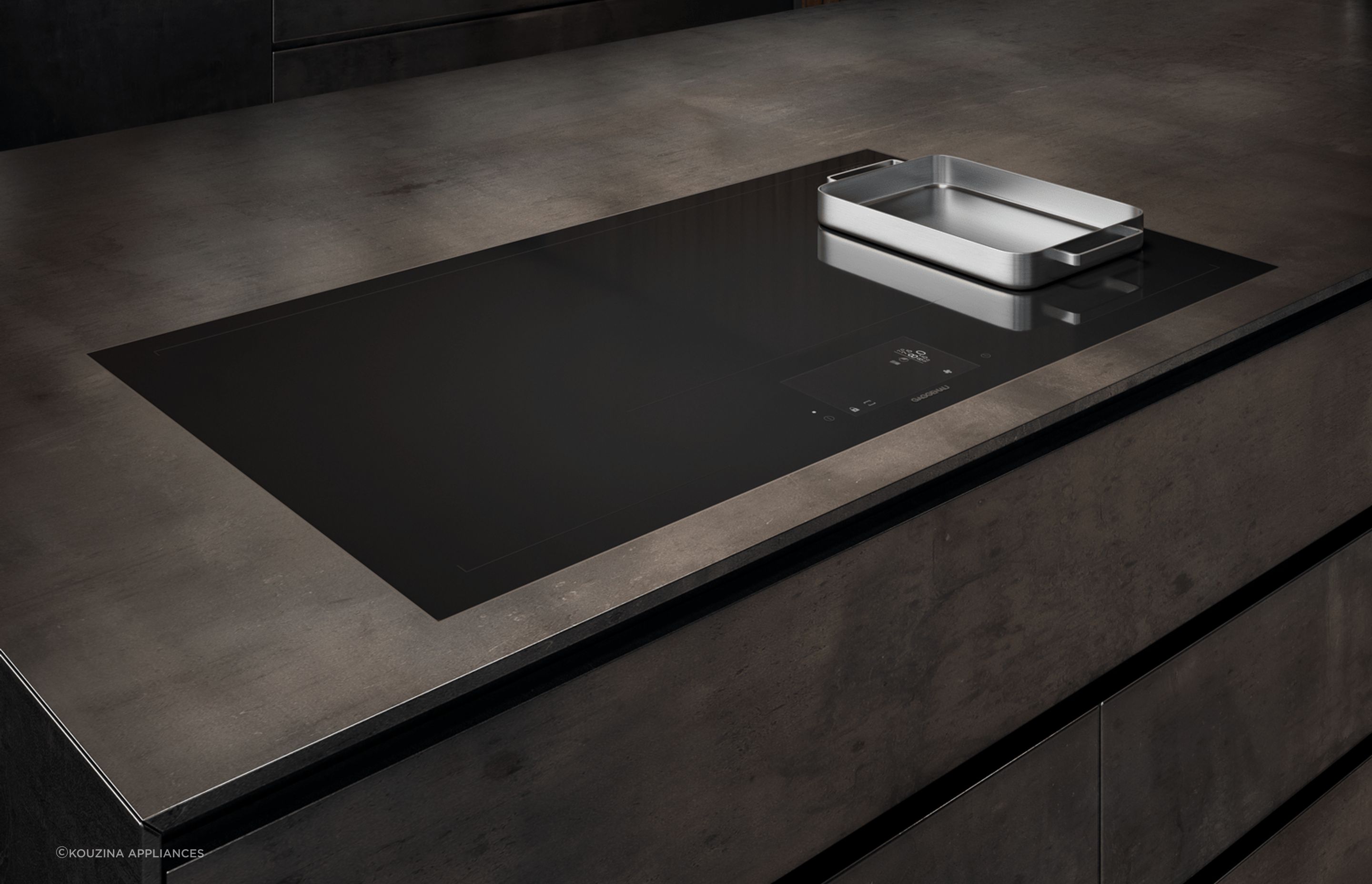 The Full Surface Induction Cooktop CX492101 by Gaggenau has one large cooking surface for free positioning of cookware.