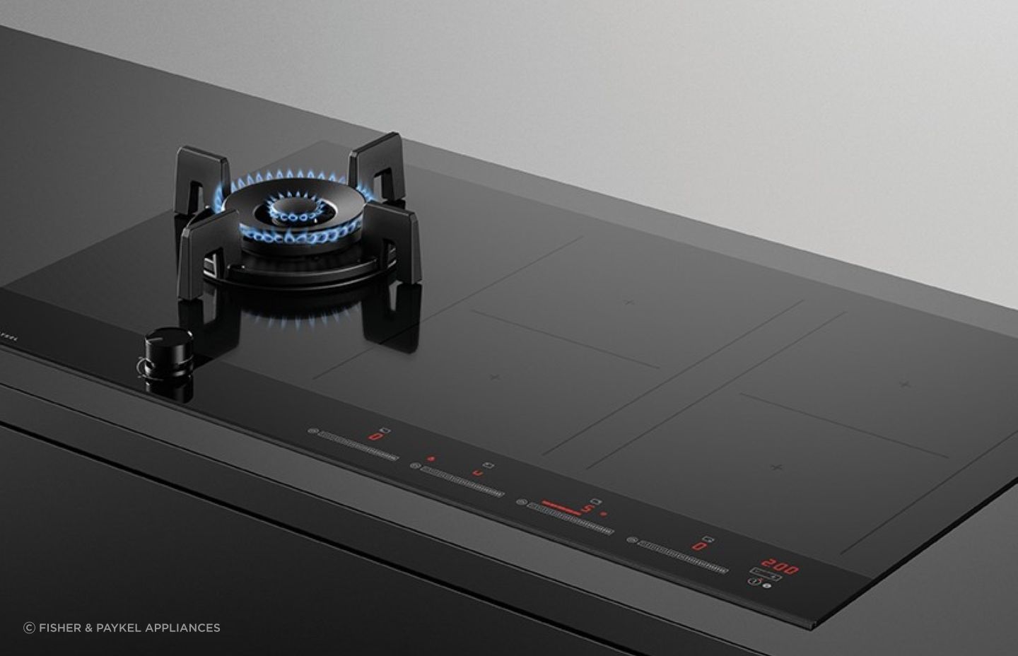 Versatile options like this Gas + Induction Cooktop from Fisher &amp; Paykel Appliances offers the best of both worlds.