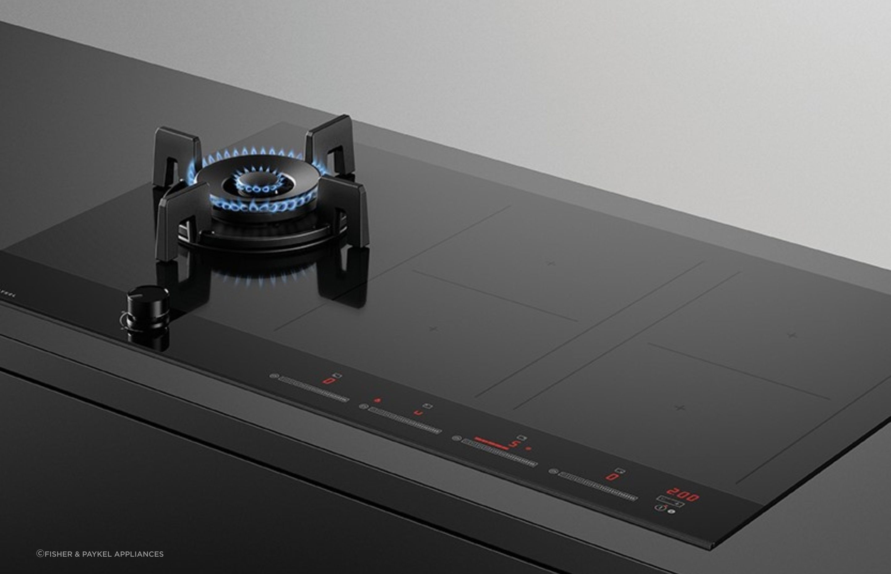 Versatile options like this Gas + Induction Cooktop from Fisher & Paykel Appliances offers the best of both worlds.