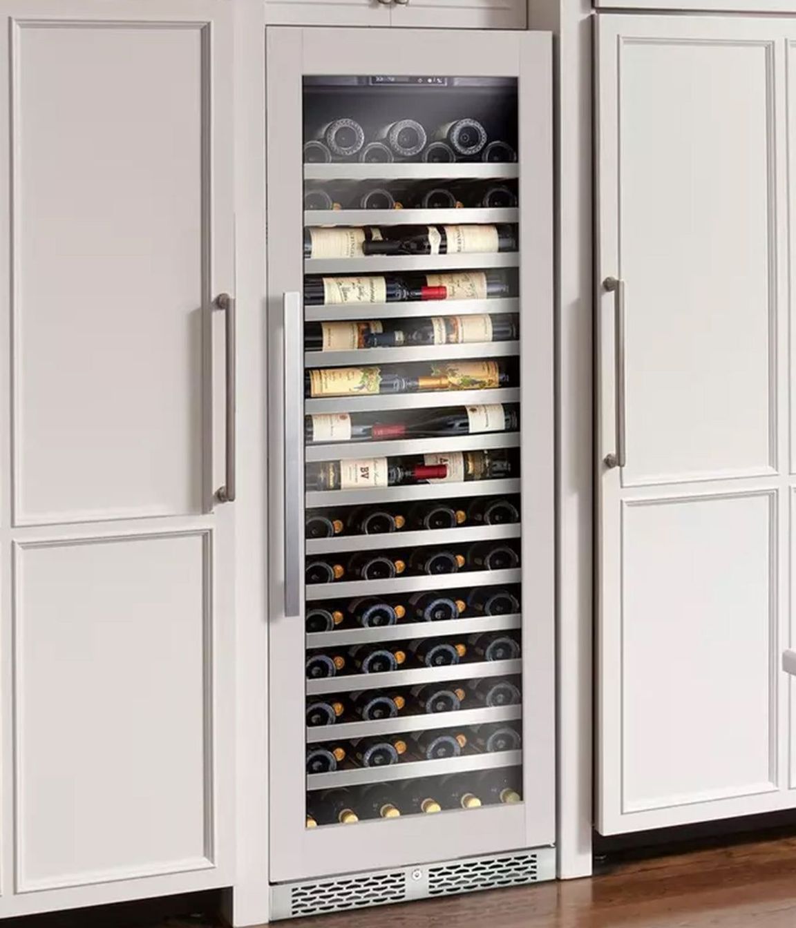 Sleek 'panel ready' wine fridges allow seamless integration into your cabinetry.