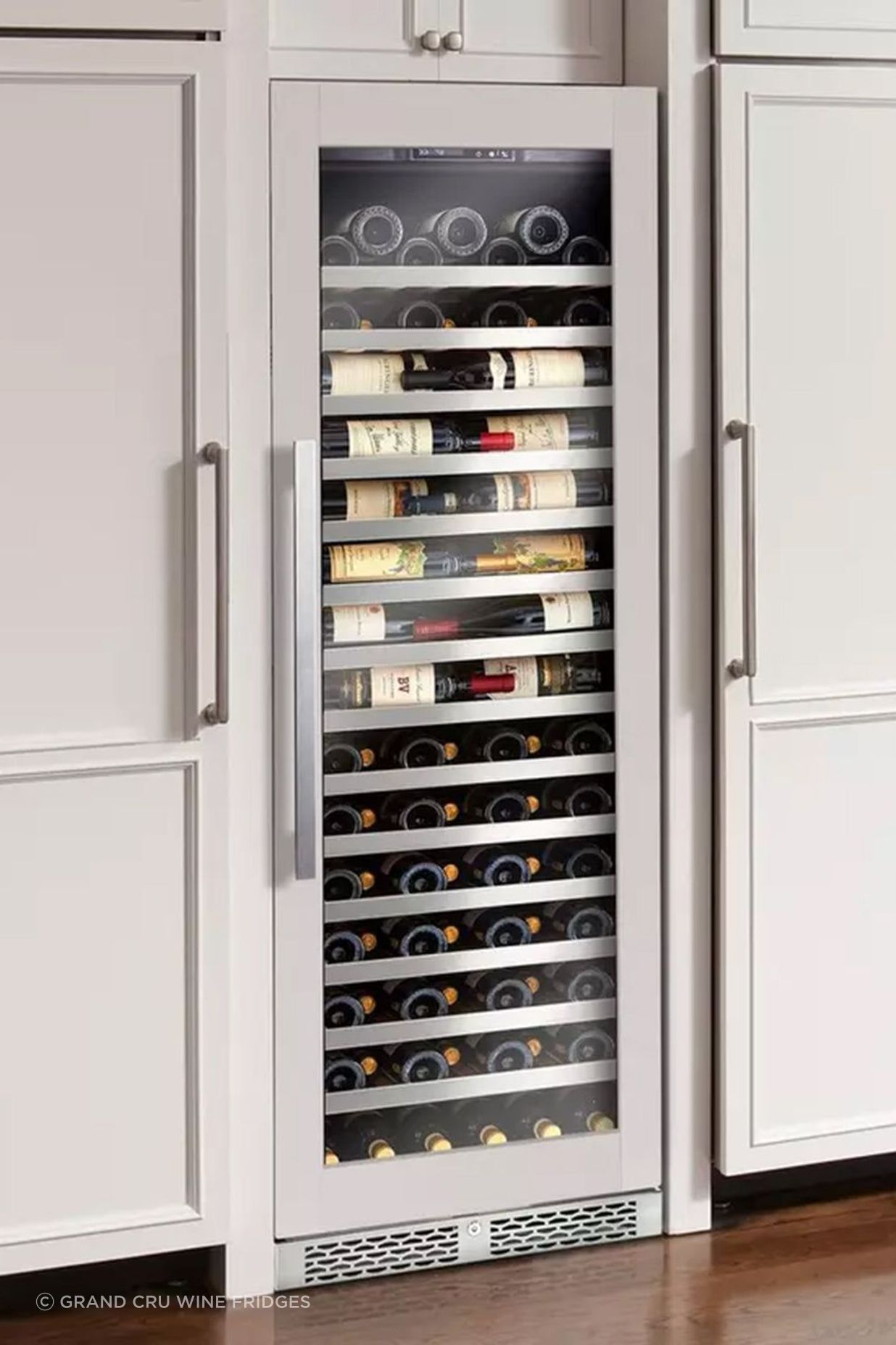 Sleek 'panel ready' wine fridges allow seamless integration into your cabinetry.