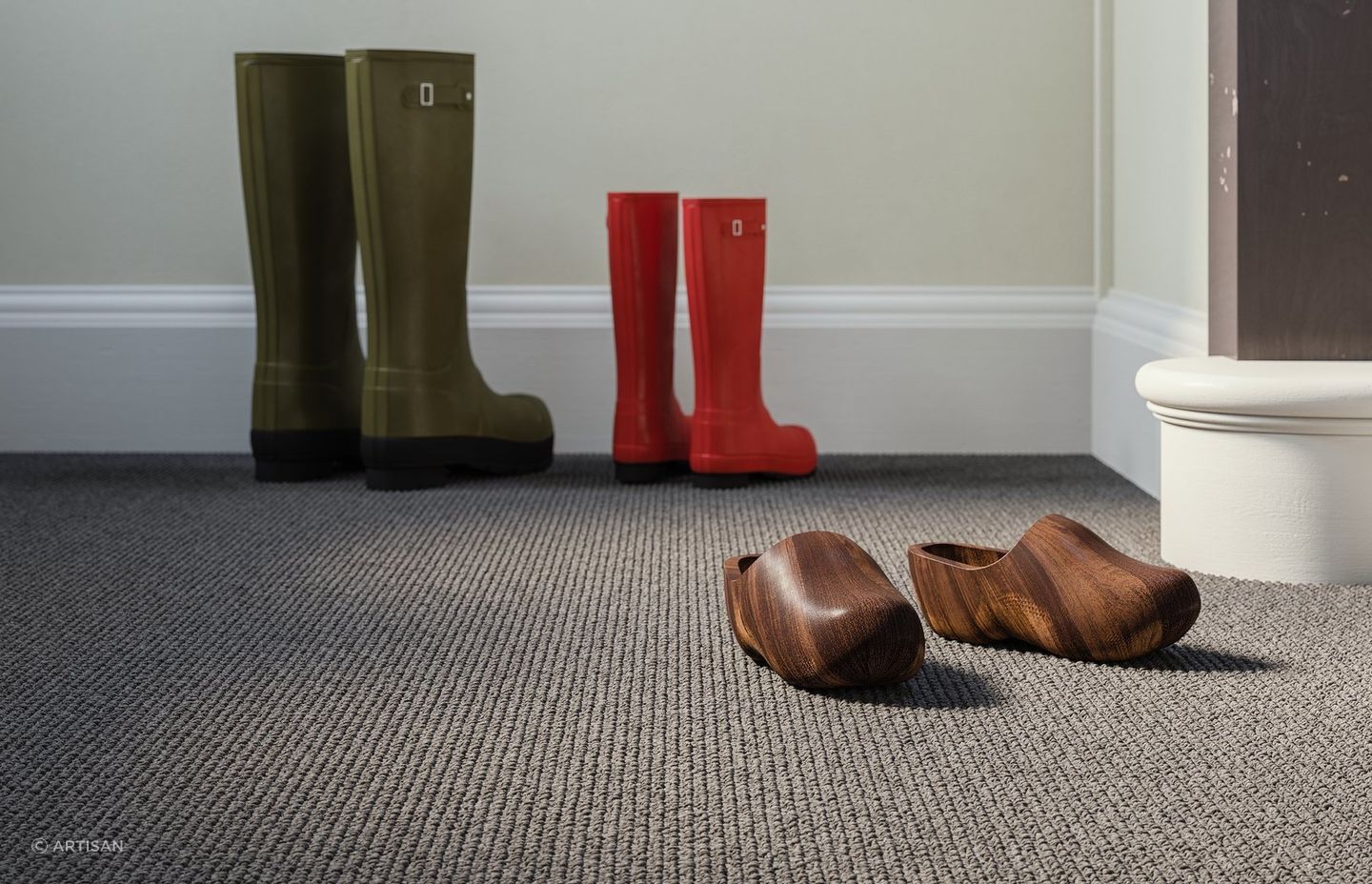 A textured carpet, like the Greenwich carpet, can add an extra dimension in look and feel to a space.