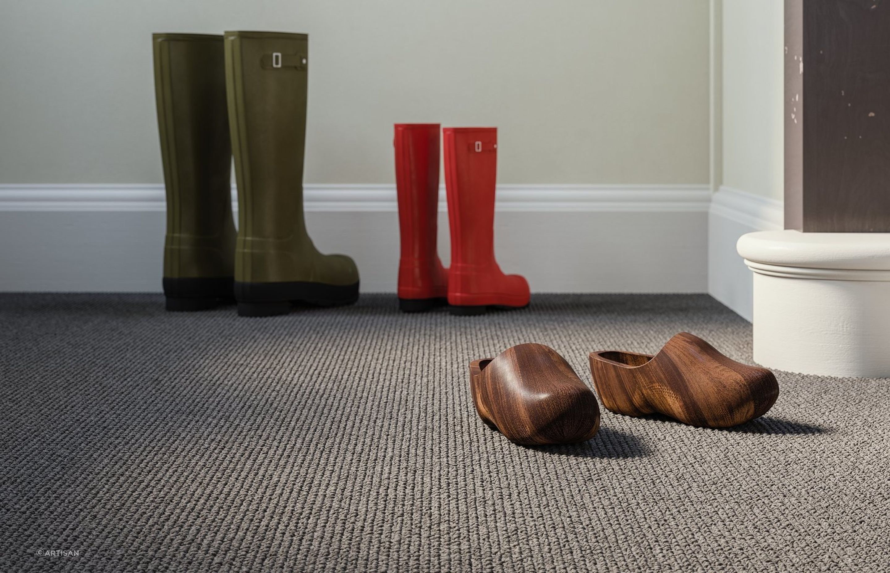 A textured carpet, like the Greenwich carpet, can add an extra dimension in look and feel to a space.