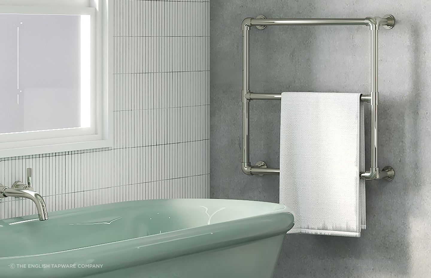 The elegant Hawthorn Hill Wall Mounted Towel Warmer uses an efficient and replaceable 100W thermostatic heating element.