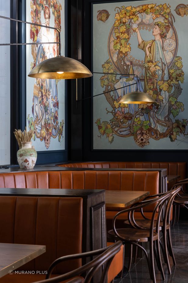 Brass complements the rest of the interior design.