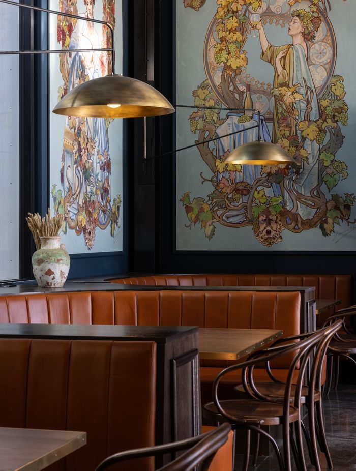 Brass complements the rest of the interior design.
