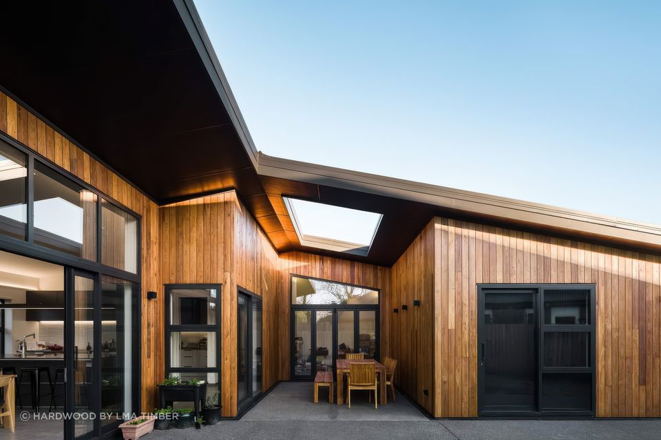 This stunning Hardwood Cladding Mixed Pales from Hardwood by LMA Timber is milled from reclaimed telephone poles and other reclaimed timbers.