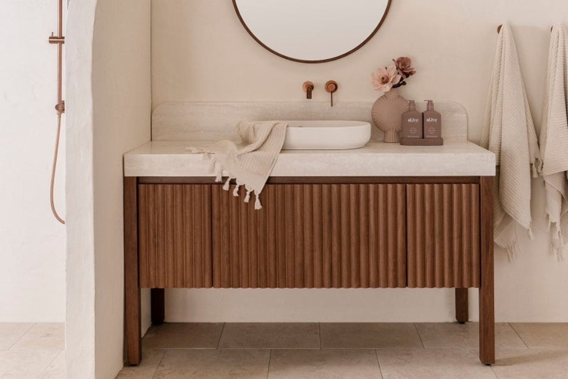 The beautiful ADP Harper Freestanding Vanity
By Blue Leaf Bathware and Tiles affords you great flexibility in placement and bathroom design.