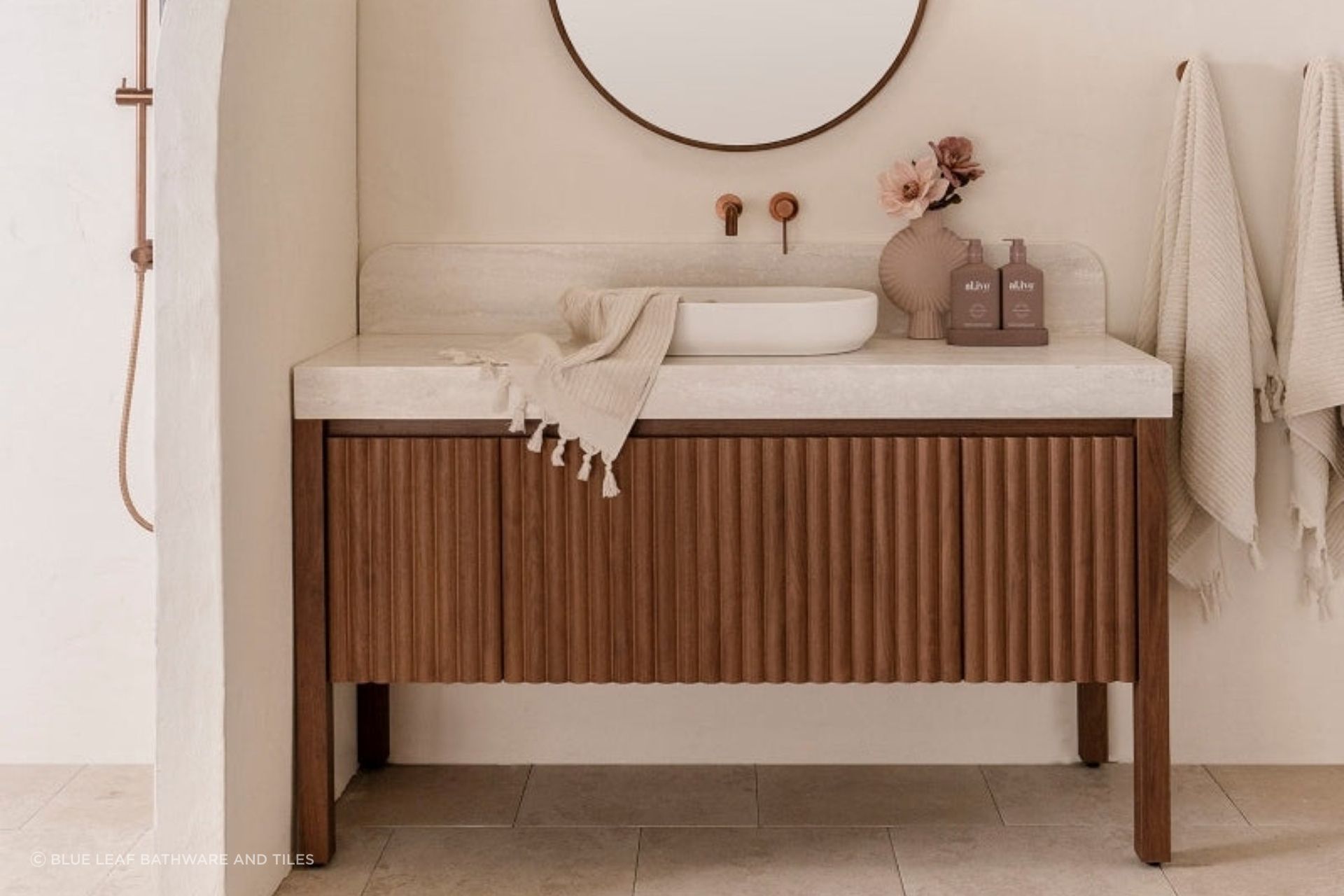 The beautiful ADP Harper Freestanding Vanity
By Blue Leaf Bathware and Tiles affords you great flexibility in placement and bathroom design.