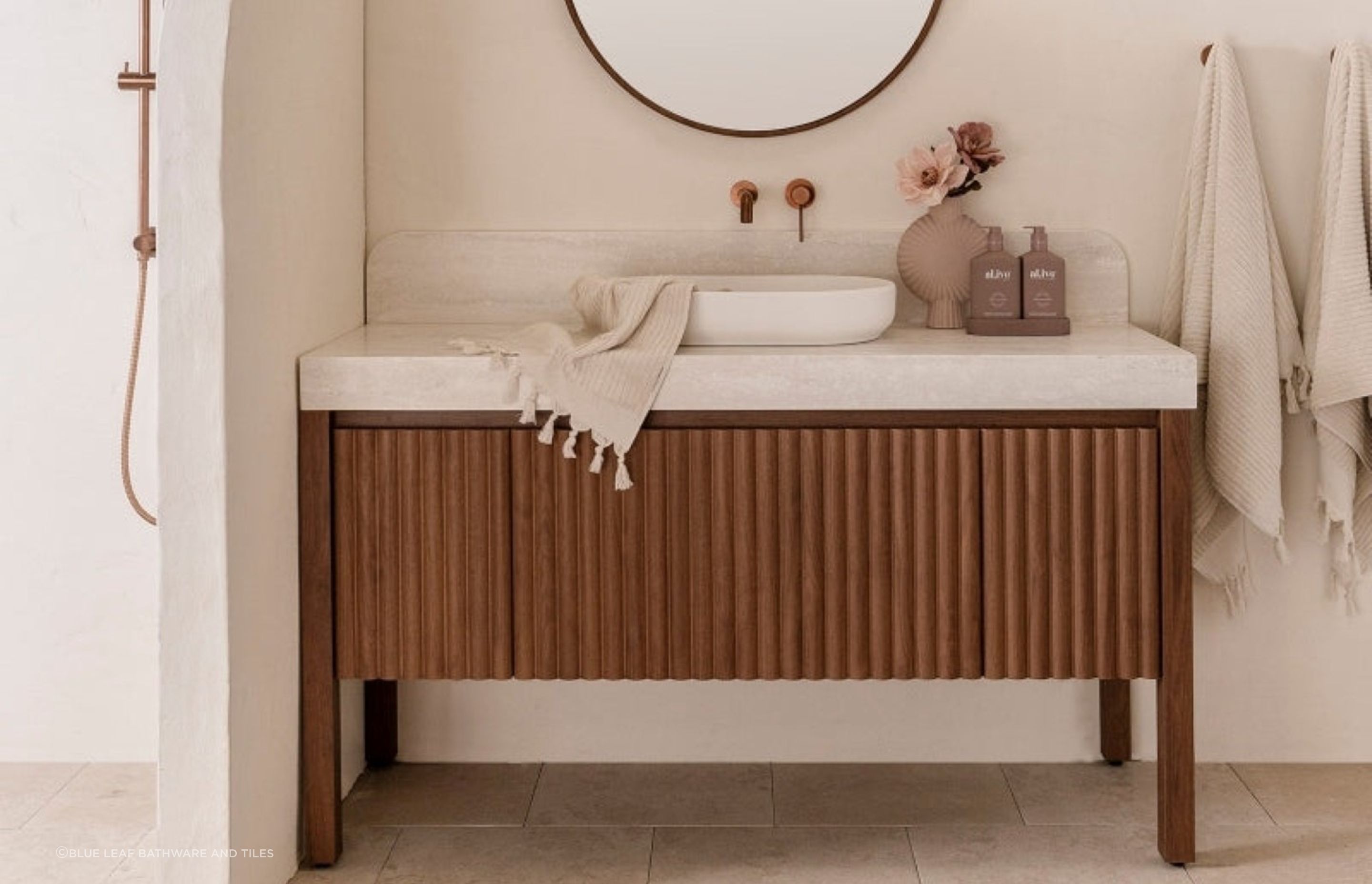 The beautiful ADP Harper Freestanding Vanity
By Blue Leaf Bathware and Tiles affords you great flexibility in placement and bathroom design.
