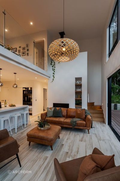 The double height void creates a sense of space, necessary for a home with a small footprint.