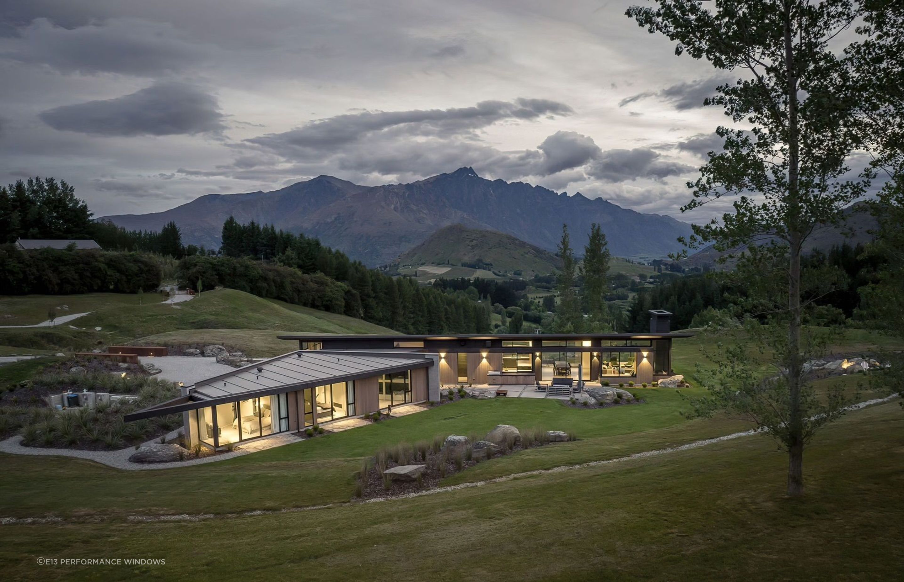 With two air layers, triple glazed windows are extremely efficient insulators. Home designed by Mason & Wales.