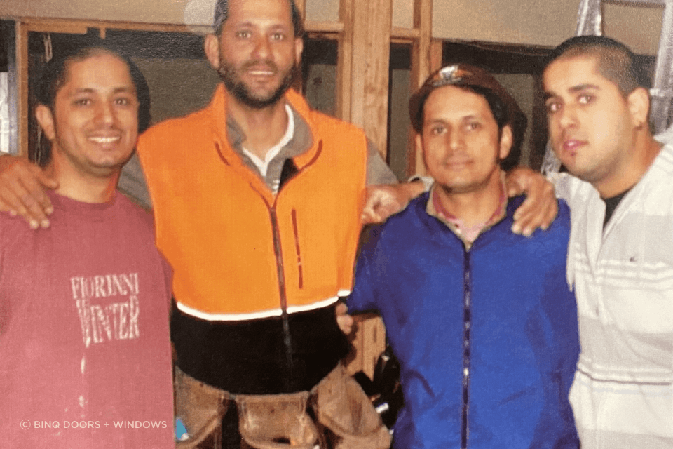 BINQ co-founder Andre Griffs, pictured on the left, with his brothers.