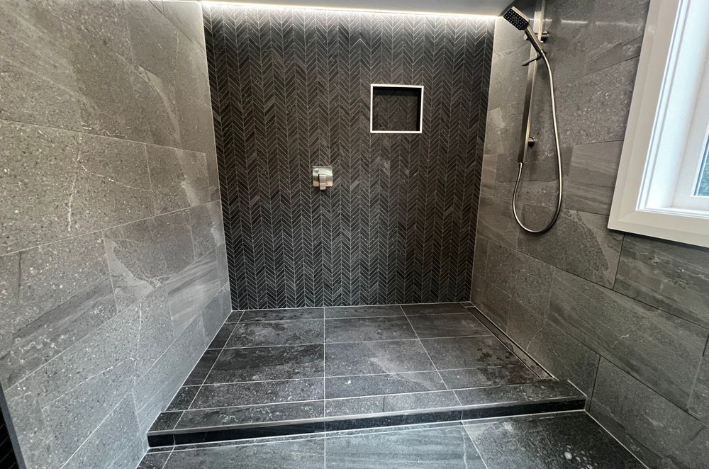In tiled wet areas, tiling expertise is essential.