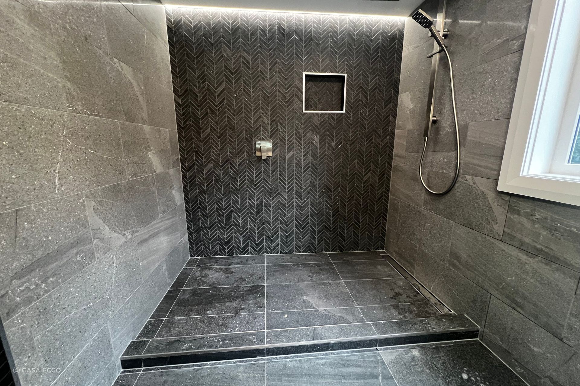 In tiled wet areas, tiling expertise is essential.