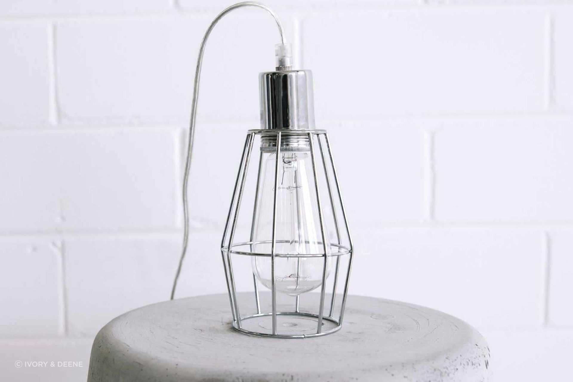 Industrial Cage Light - Chrome
By Ivory &amp; Deene