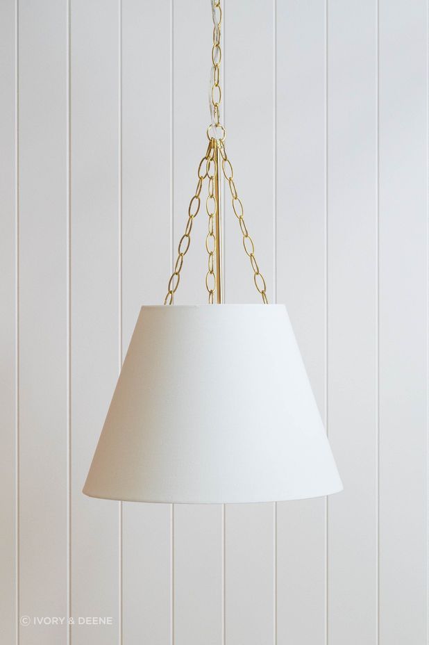 Chloe Pendant Light with Gold Hardware - White
By Ivory & Deene