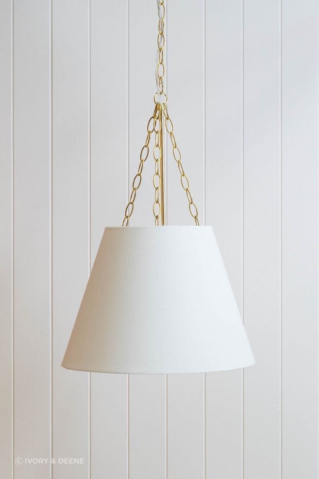 Chloe Pendant Light with Gold Hardware - White
By Ivory &amp; Deene