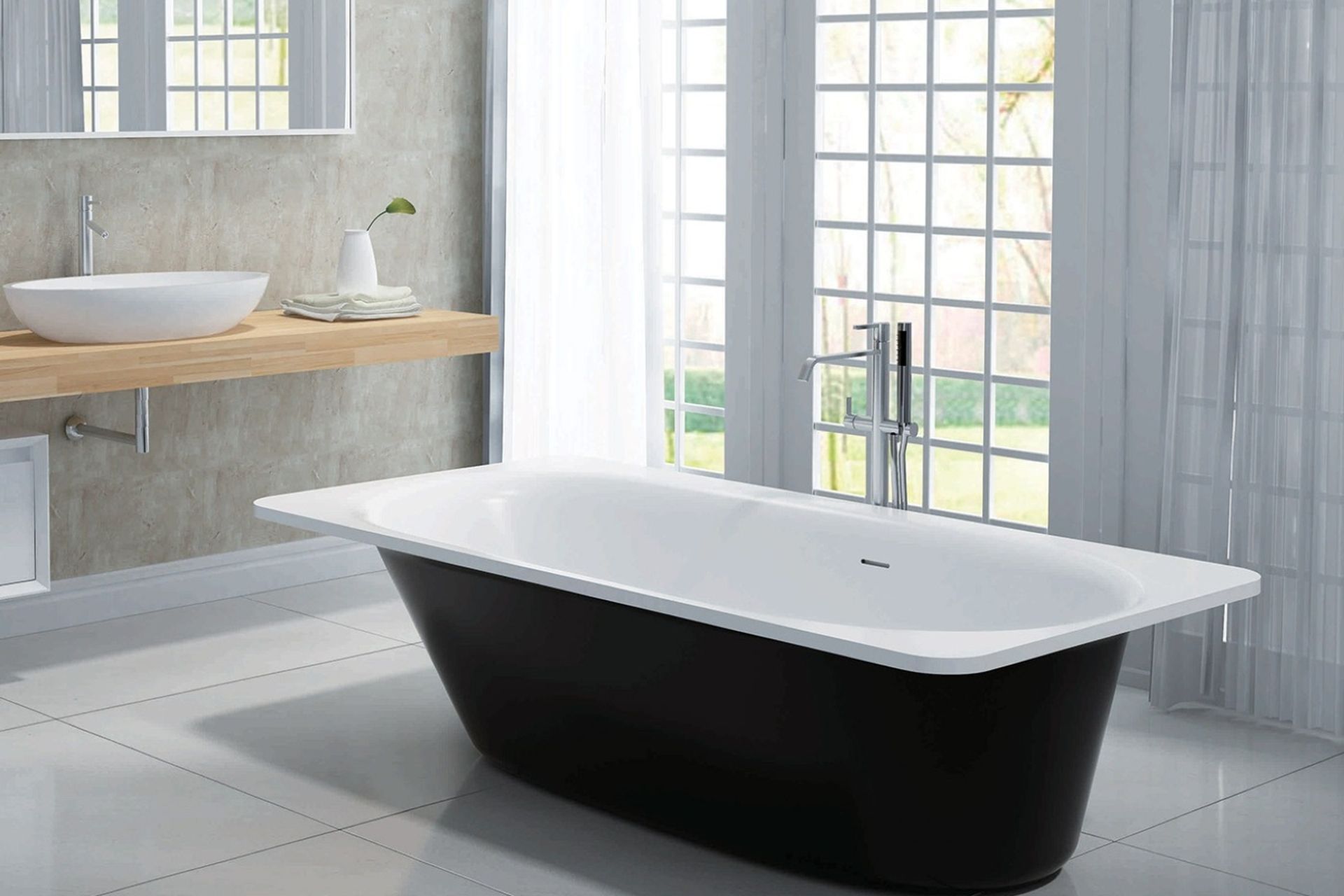 The versatile and stylish Iceland Bath by BelloCasa can be used as drop in bath or a freestanding tub.