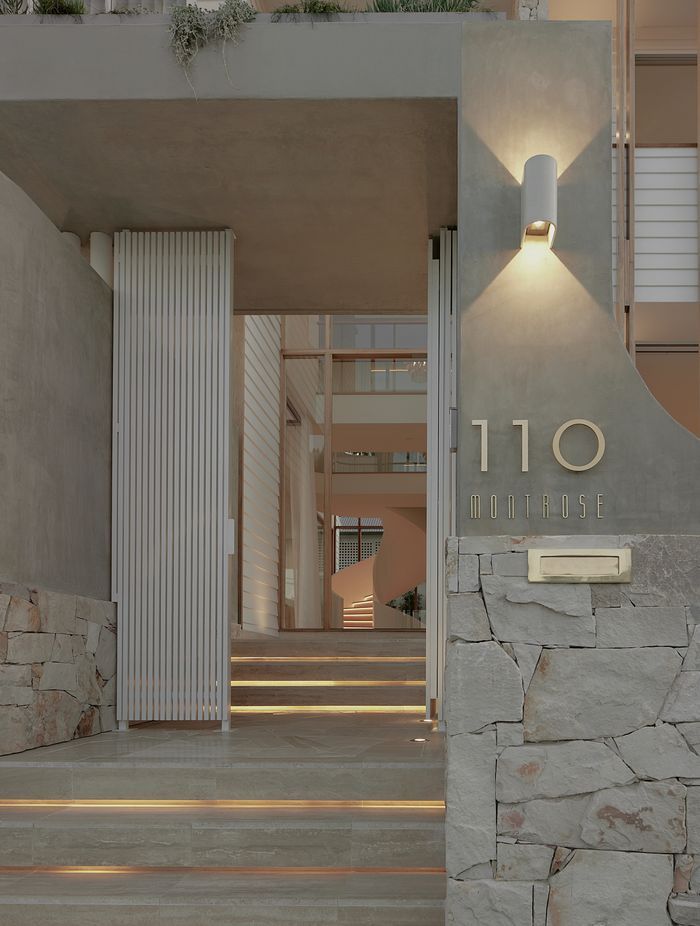 Sandstone walls cladding is an excellent way to soften the exterior of a home.