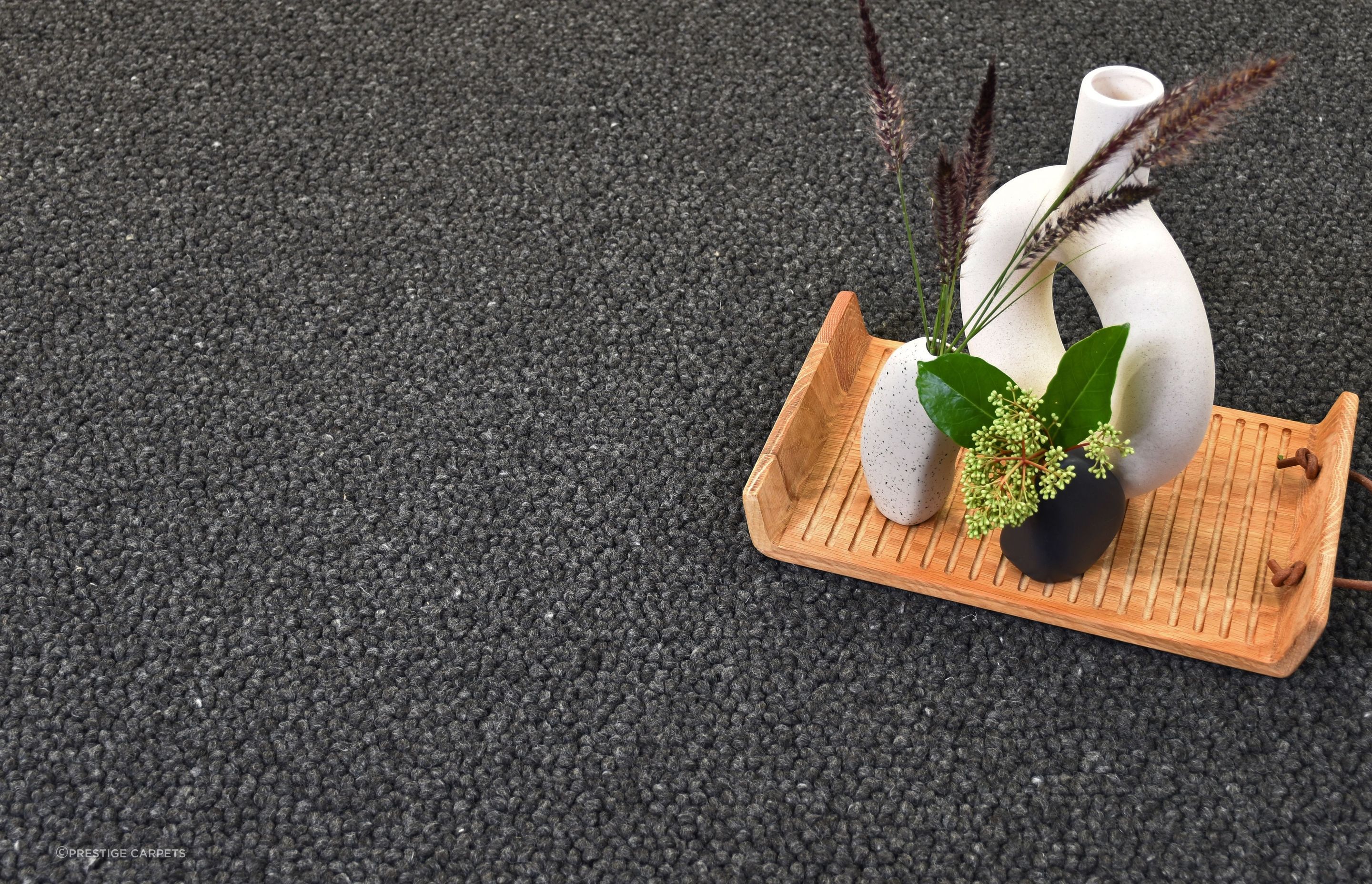 Certain wool carpets, such as this one, are crafted using 100% pure wool that is sourced directly from New Zealand. Featured product: Jamboree wool carpet.